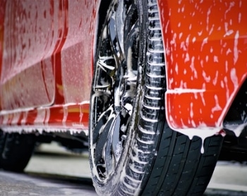 cleaning a car