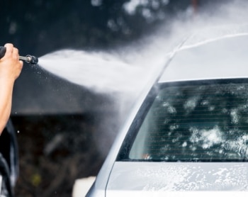 cleaning a car